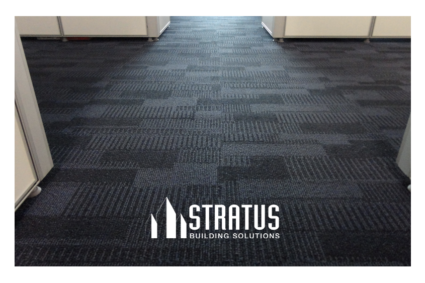 Dark grey commercial carpet in an office setting