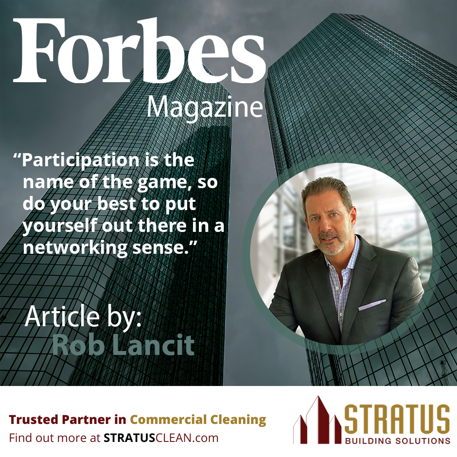 An Aerial Photo Of Two Buildings, There's A Photo Of Rob Lancit and The Text Reads: “Maximizing Value from Professional and Trade Memberships: Insights from Rob Lancit”
