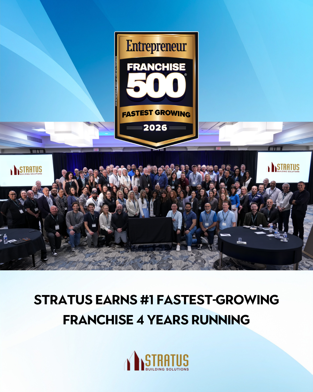Stratus Earns #1 Fastest-Growing Franchise 4 Years Runnin