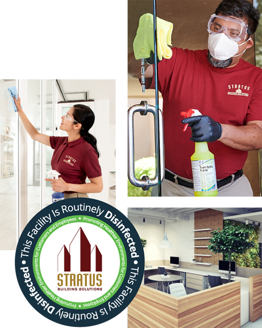 commercial cleaning services worker