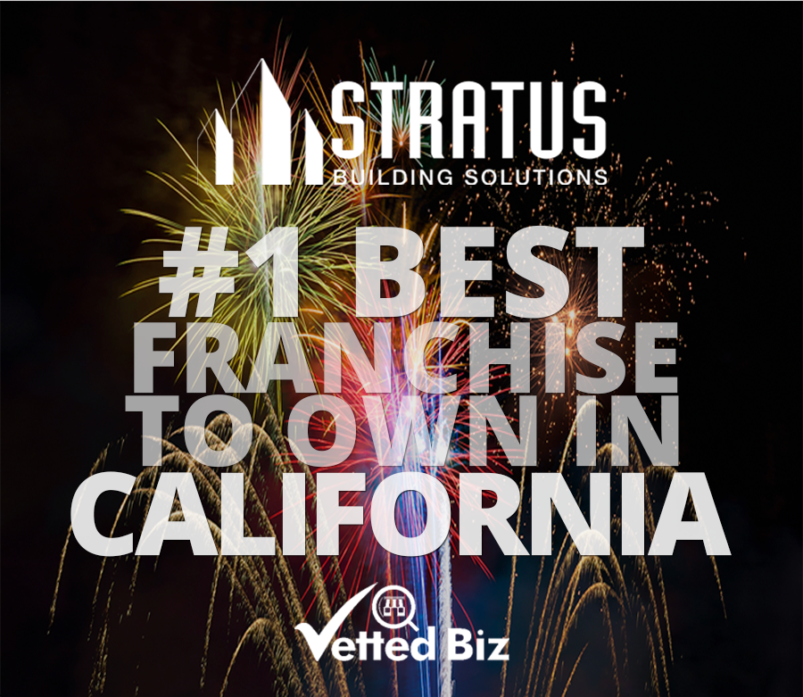#1 Best Franchise to Own in California Text with Fireworks in the Background