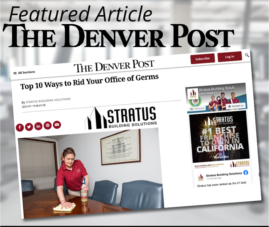 The Denver Post Featured Article Text with a Blurred Office Background