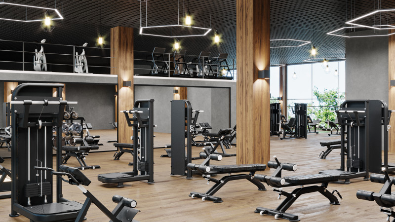 Fitness center disinfection in Columbus keeping workout equipment sanitized.