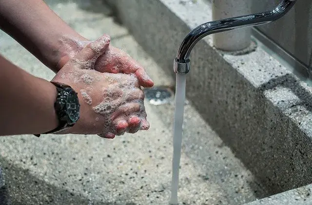 Washing hands at work